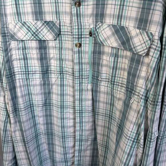 Nepallo Mens Plaid Button Up Shirt 3XL Nylon Fishing Hiking Camping UPF 50+ - Picture 6 of 13